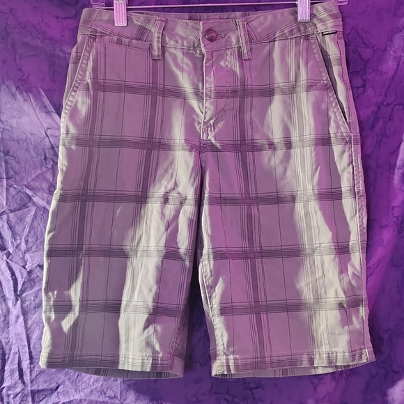 Quiksilver Men's Tan Plaid Shorts - Picture 1 of 3